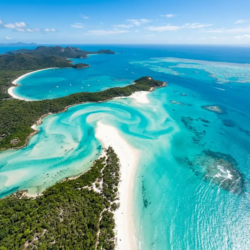 Whitehaven Beach Whitsunday Islands aerial view